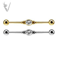 Valkyrie - Stainless steel  jeweled industrial barbell