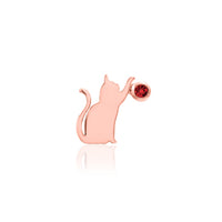 Junipurr - Cat/Laser with garnet cz - Threadless End
