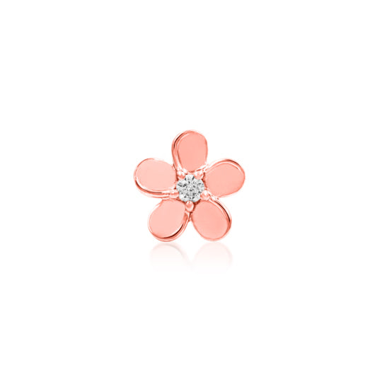 Junipurr - Gold Swarovski cz flower - Threadless End