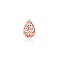 Junipurr - Gold pear with Swarovski®  cz crystal - Threadless End