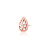 Junipurr - Gold pear with Swarovski®  cz crystal - Threadless End
