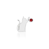 Junipurr - Cat/Laser with garnet cz - Threadless End

