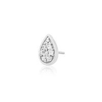 Junipurr - Gold pear with Swarovski®  cz crystal - Threadless End
