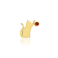 Junipurr - Cat/Laser with garnet cz - Threadless End

