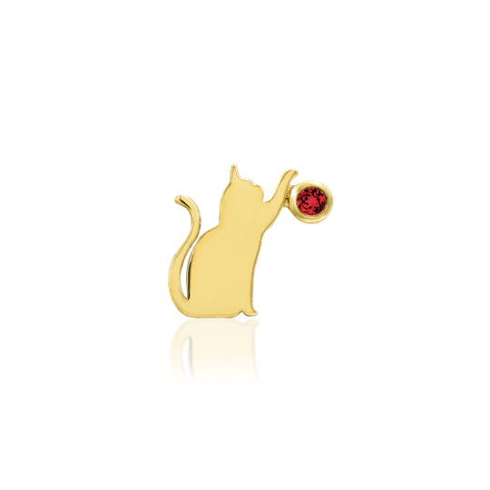 Junipurr - Cat/Laser with garnet cz - Threadless End