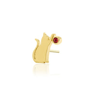 Junipurr - Cat/Laser with garnet cz - Threadless End
