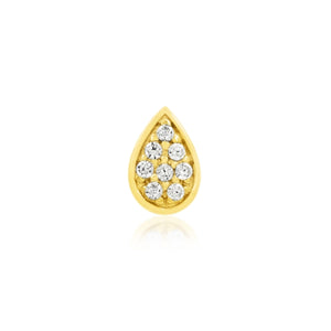 Junipurr - Gold pear with Swarovski®  cz crystal - Threadless End
