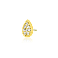 Junipurr - Gold pear with Swarovski®  cz crystal - Threadless End
