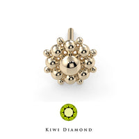 Kiwi Diamond -  14k Bali flower threadless end

