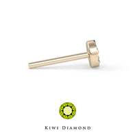 Kiwi Diamond -  14k Hammered disc threadless end
