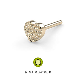 Kiwi Diamond -   Hammered heart threadless end