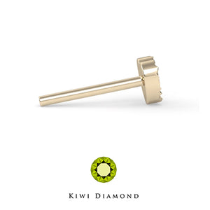 Kiwi Diamond -   Hammered heart threadless end