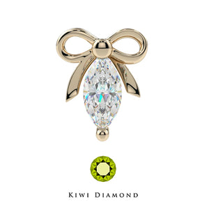 Kiwi Diamond -  Bow marquise threadless end