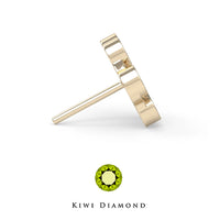 Kiwi Diamond -  14k Paw threadless end
