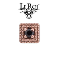 LeRoi - Double Millgrain Square  - 14k Threadless End
