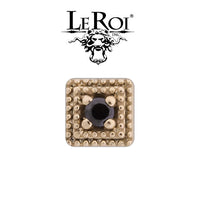 LeRoi - Double Millgrain Square  - 14k Threadless End
