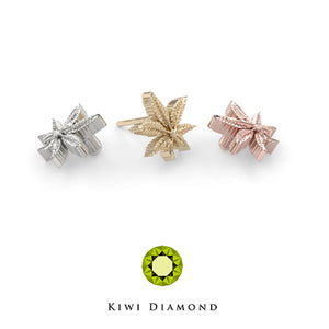 Kiwi Diamond -  14k Marijuana leaf threadless end