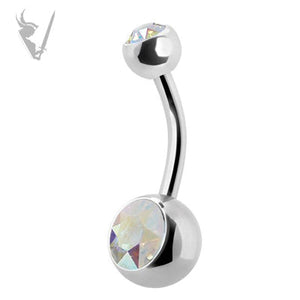 Valkyrie - Titanium double jeweled navel barbells