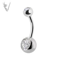 Valkyrie - Stainless steel double jeweled navel barbells