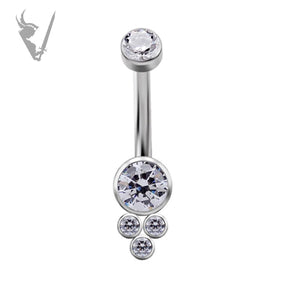 Valkyrie - Titanium  cluster  belly banana w/premium zirconia