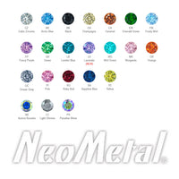 Neometal - Bezel set faceted stones - Large (5mm) -  Threadless End
