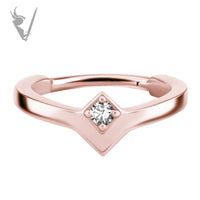 Valkyrie - Rose Gold PVD Stainless steel Hinged ring. Set w/ cubic zirconia
