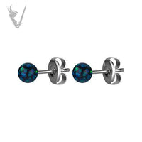 Valkyrie - Stainless steel opal ball ear studs
