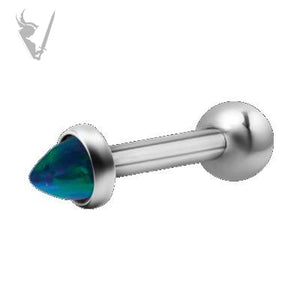 Valkyrie - Titanium one side (internal) micro barbell set w/ lab created opal spike  