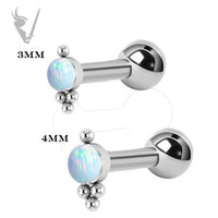 Valkyrie - Titanium micro barbell set w/ lab created opal cluster (internal)   
