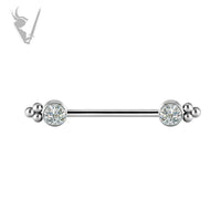 Valkyrie - Titanium jeweled nipple barbell