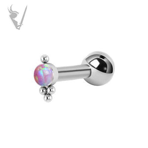 Valkyrie - Titanium micro barbell set w/ lab created opal cluster (internal)   