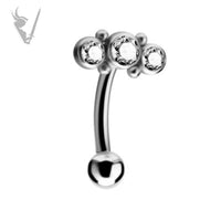 Valkyrie -  Titanium internal rook and eyebrow cluster set W. Swarovski® Zirconia
