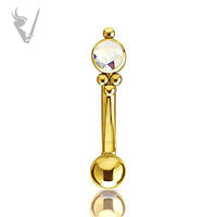 Valkyrie -  Gold PVD titanium internal rook and eyebrow cluster set W. Swarovski® Zirconia