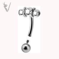 Valkyrie -  Titanium internal rook and eyebrow cluster set W. Swarovski® Zirconia
