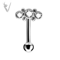 Valkyrie -  Titanium internal rook and eyebrow cluster set W. Swarovski® Zirconia
