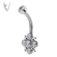 Valkyrie - Titanium  cluster  belly banana w/swarovski® zirconia
