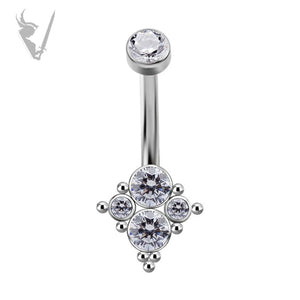 Valkyrie - Titanium  cluster  belly banana w/swarovski® zirconia