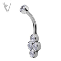 Valkyrie - Titanium  cluster  belly banana w/swarovski® zirconia