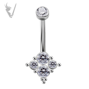 Valkyrie - Titanium  cluster  belly banana w/swarovski® zirconia