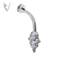 Valkyrie - Titanium  cluster  belly banana w/swarovski® zirconia
