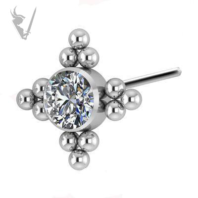 Valkyrie - Titanium threadless cluster set w.swarovski® zirconia